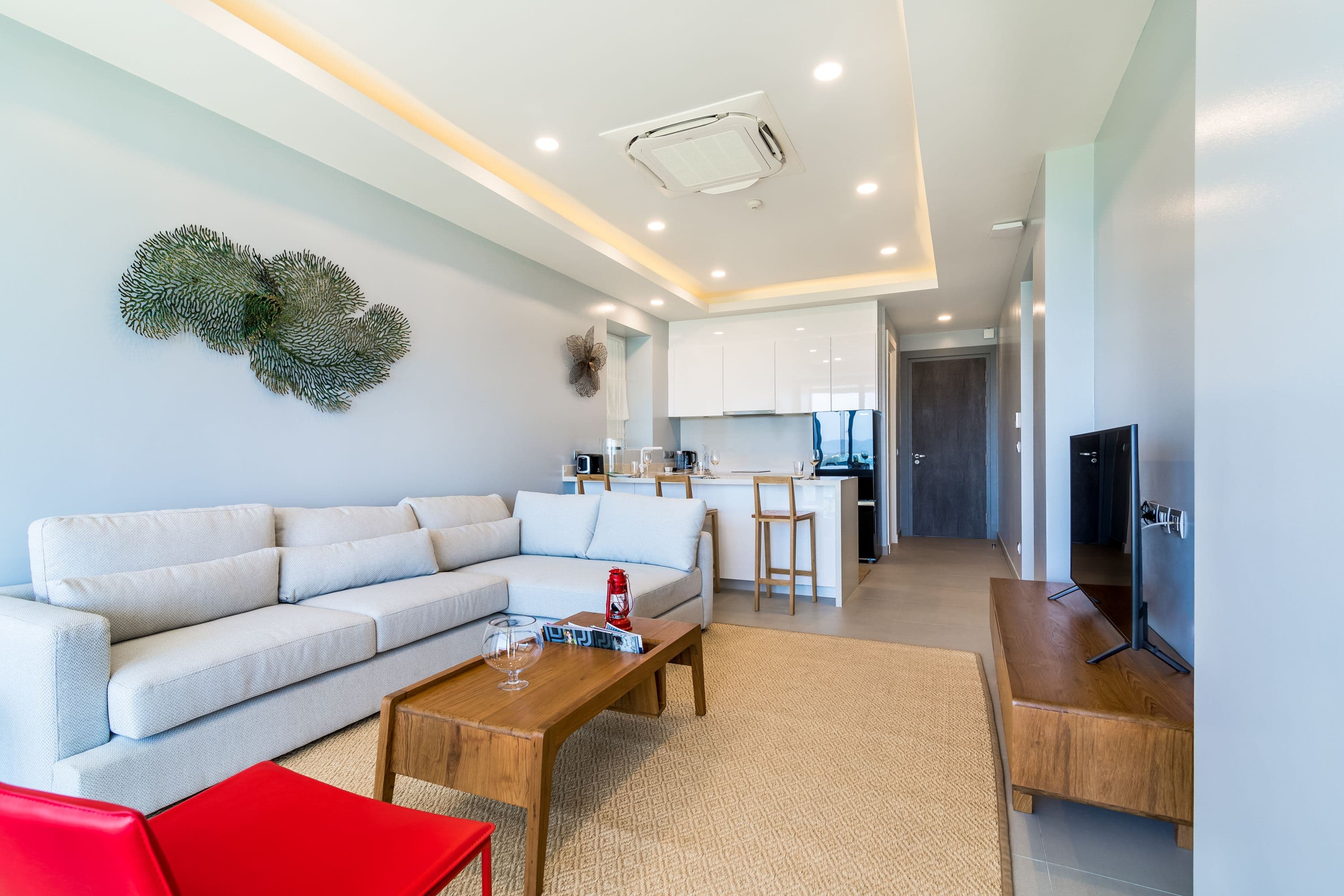 Appartements d'une chambre, avec vue sur la mer et près de la mer dans le projet Andamaya Surin Bay, à Thalang.